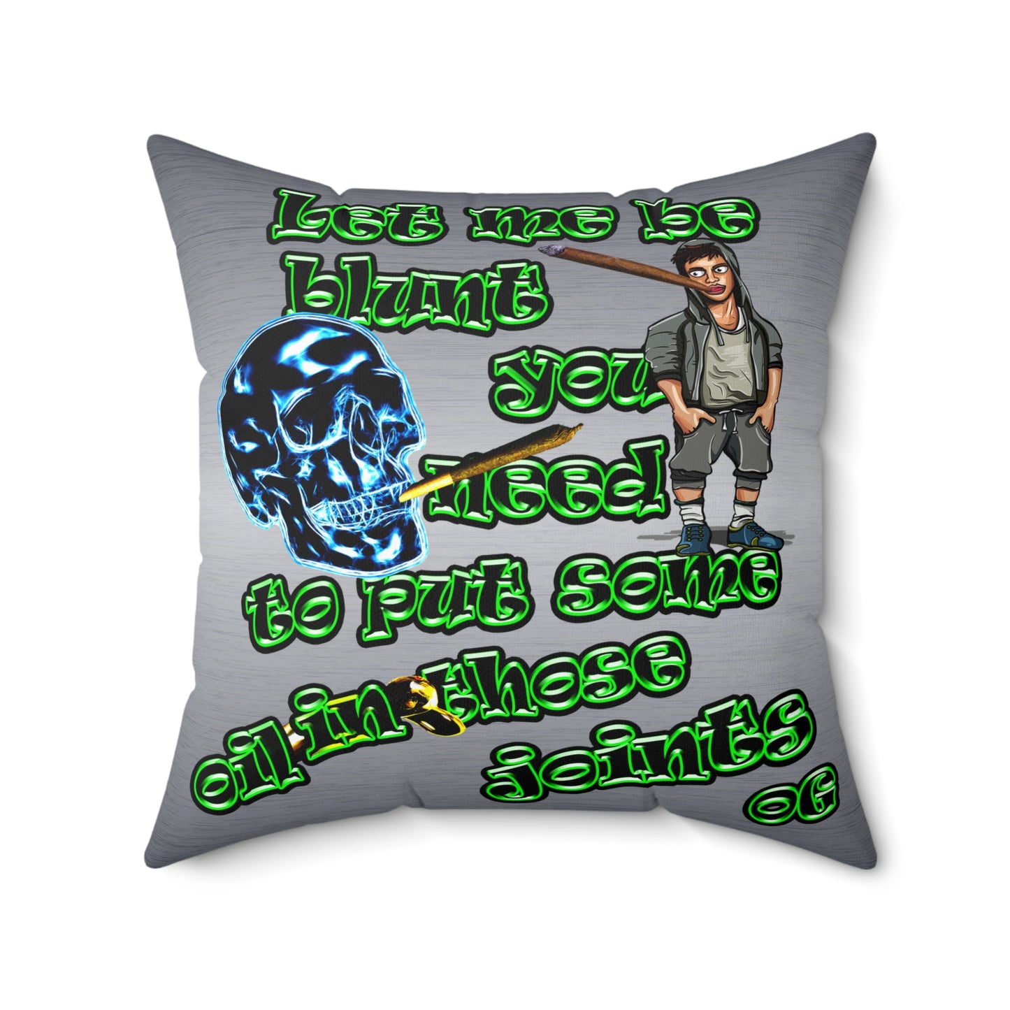 og - Spun Polyester Square Pillow - (brushed nickel)