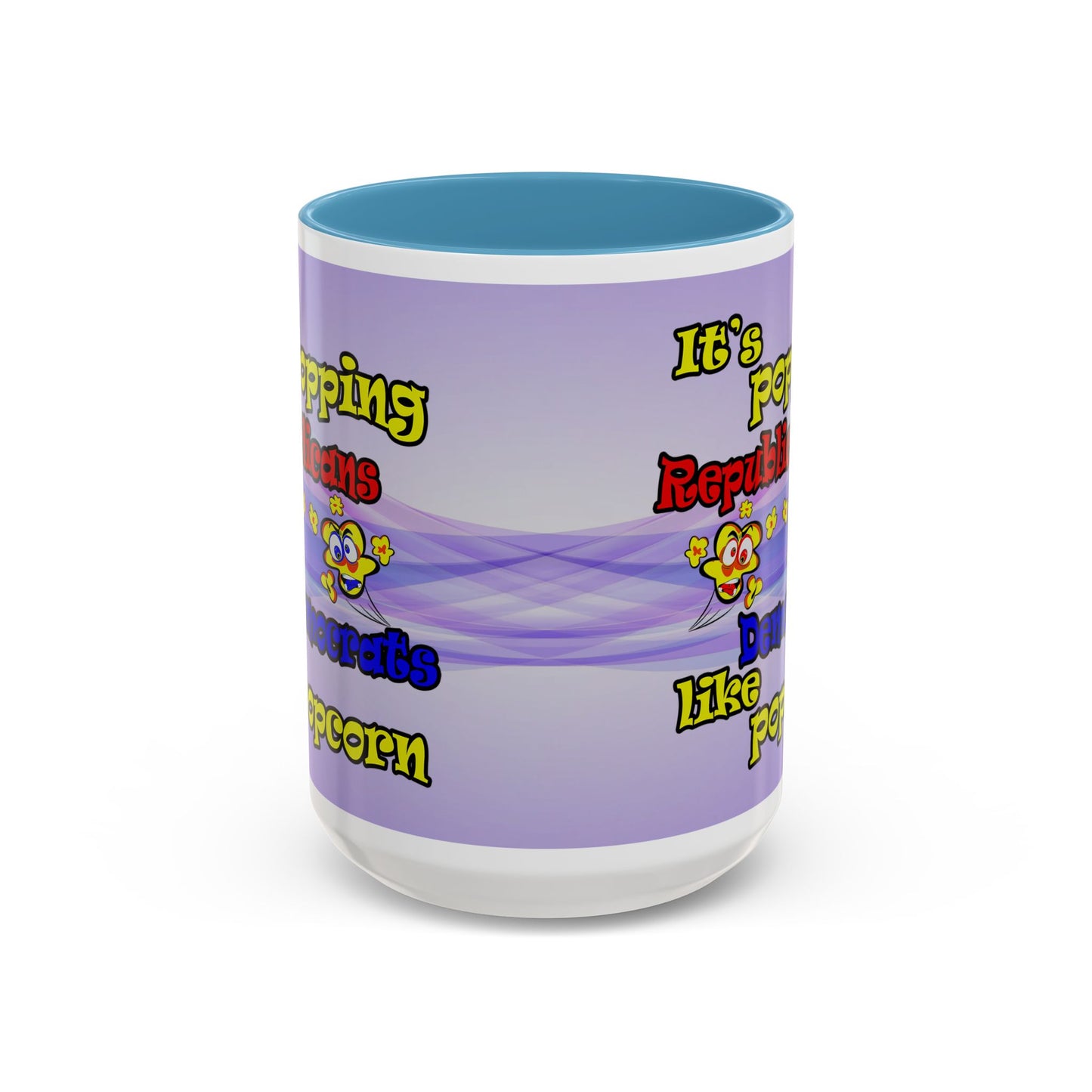 popping like popcorn - Accent Mug (light blue-pink wave)