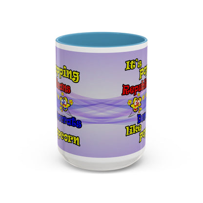 popping like popcorn - Accent Mug (light blue-pink wave)