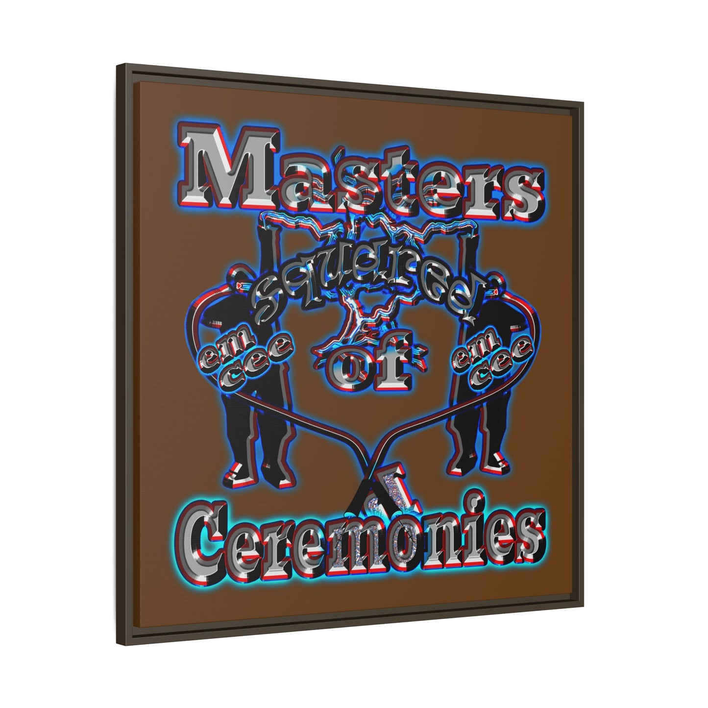 em cee squared - framed canvas art (brown)