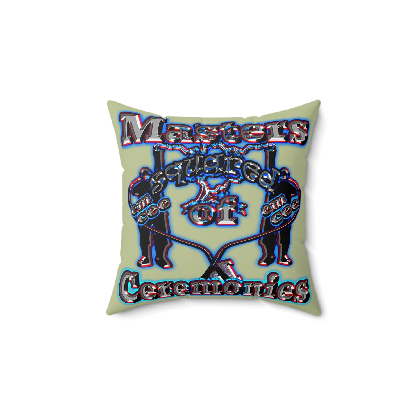 em cee squared - Faux Suede Square Pillow - (moss green)