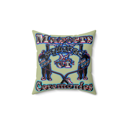 em cee squared - Faux Suede Square Pillow - (moss green)