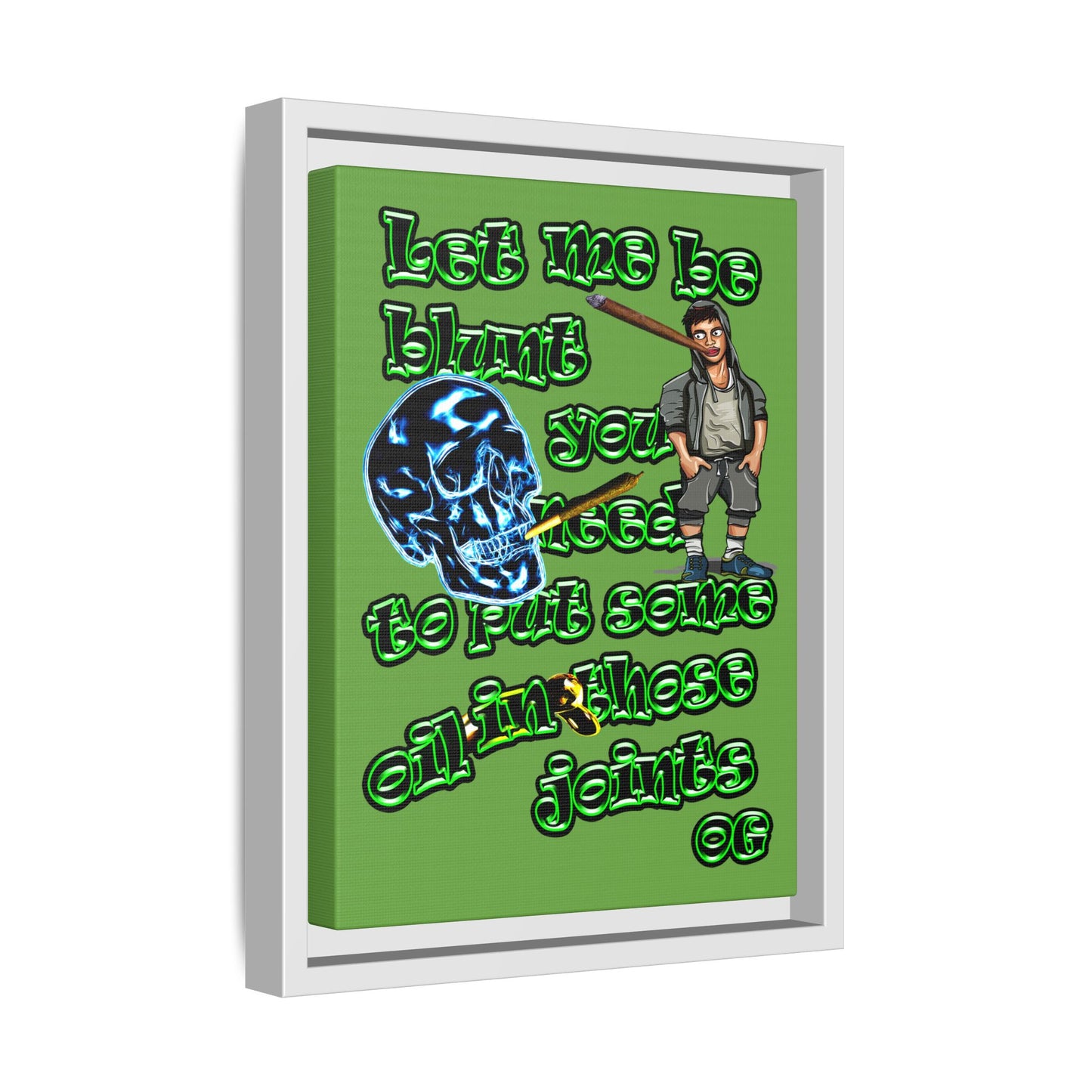 og - framed canvas art (green)