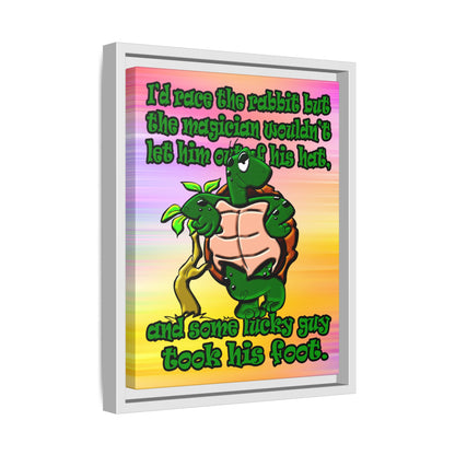 turtle race - framed canvas art (color blur)