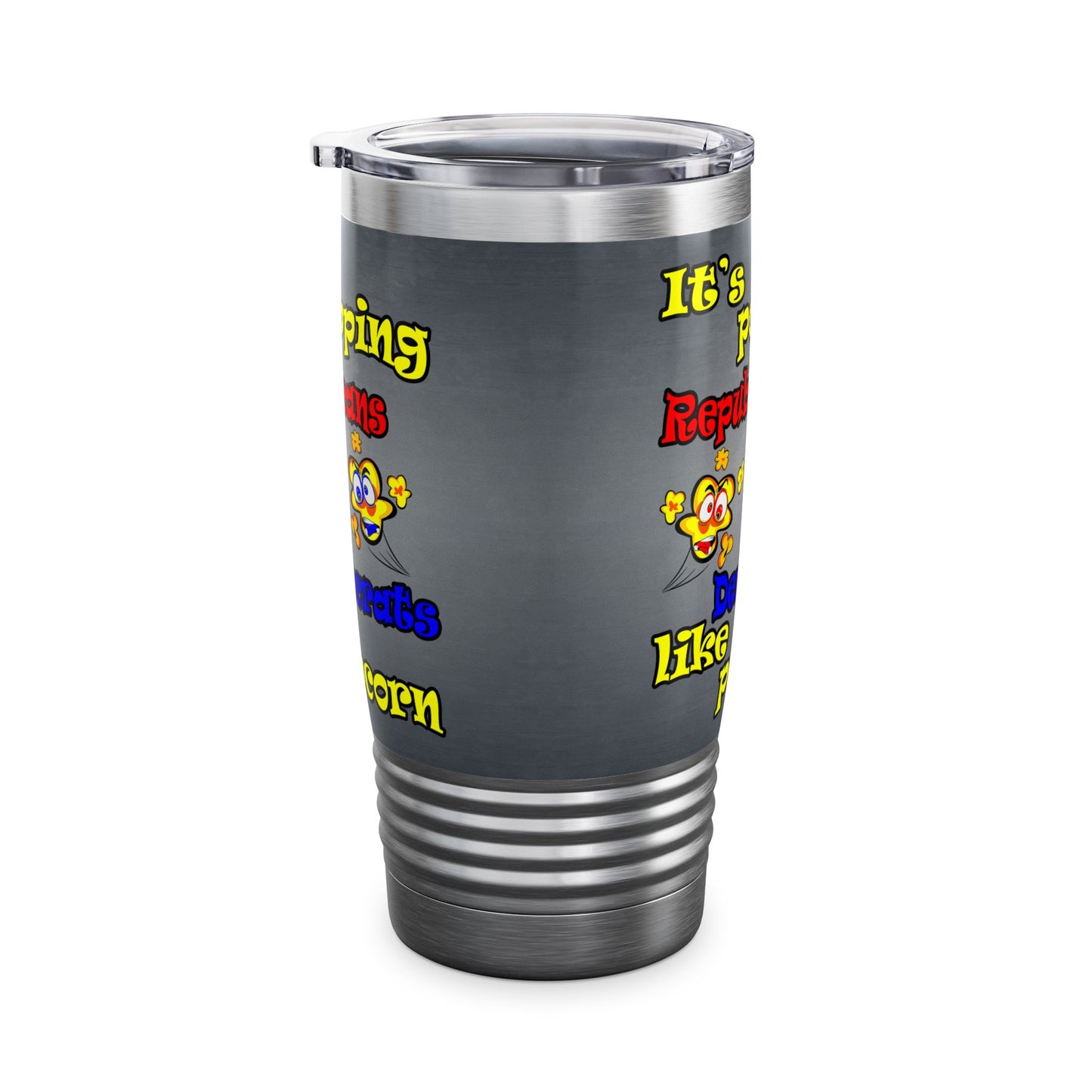 popping like popcorn - Ringneck Tumbler, 20oz (grey-light grey)
