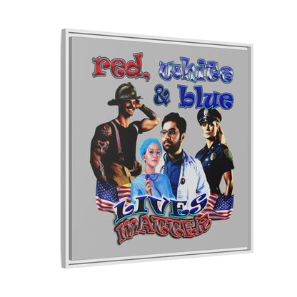 rw&b lives matter - framed canvas art (light grey)