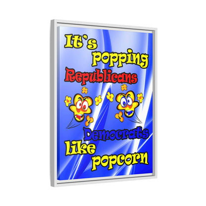 popping like popcorn - framed canvas art (blue-white wave)