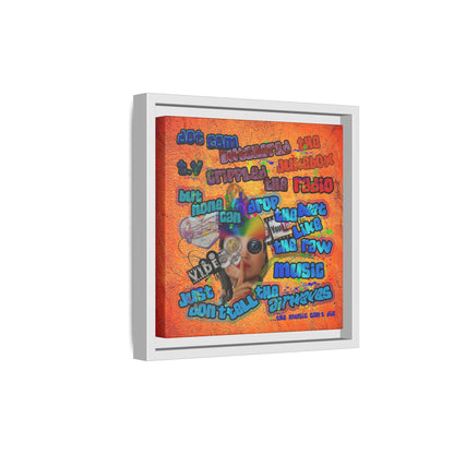 drop the beat - framed canvas art (burnt orange)