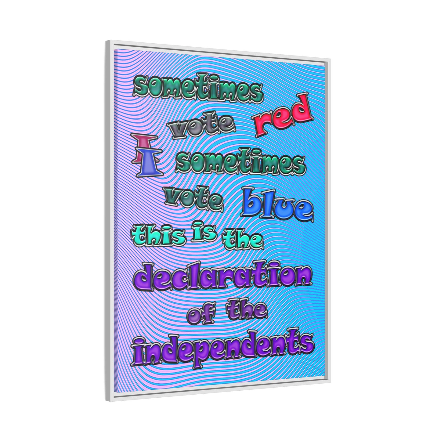 declaration of the independents - framed canvas art (light blue-purple wave)