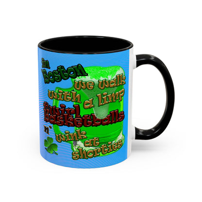 celtics logo - Accent Mug (light blue-purple wave)