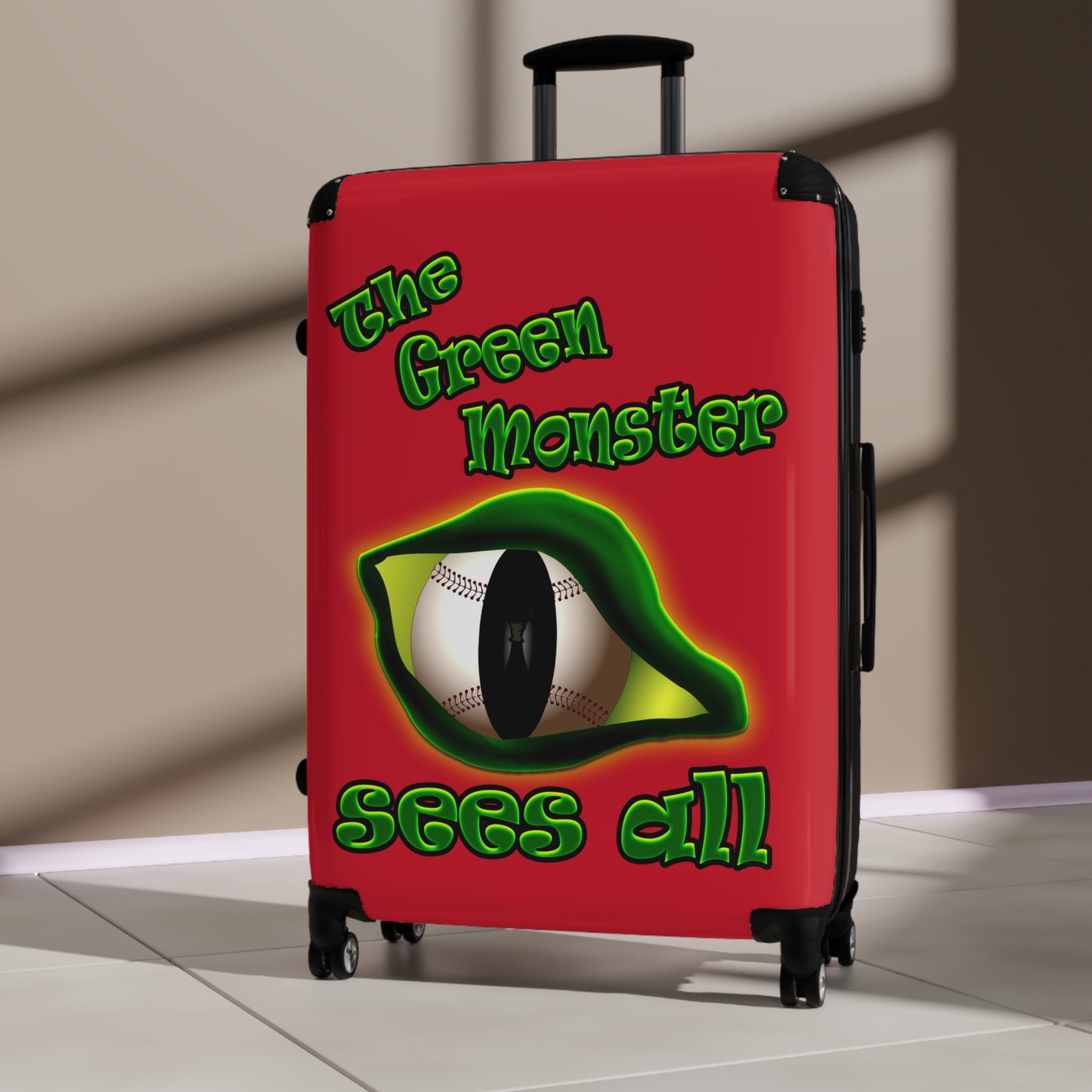 green monster - Suitcase (dark red)