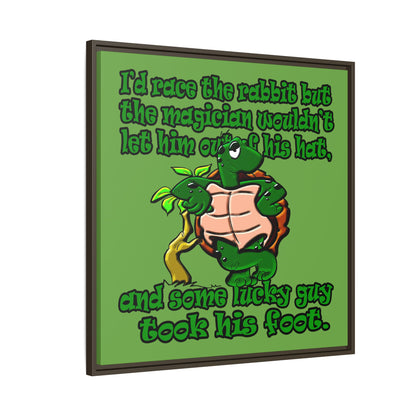 turtle race - framed canvas art (green)