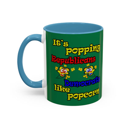 popping like popcorn - Accent Mug (dark green)
