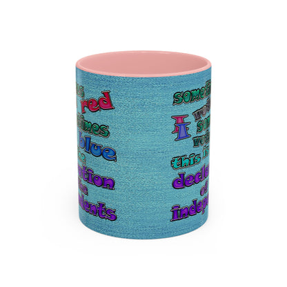 declaration of the independents - Accent Mug (faded blue)