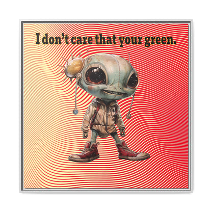 I don't care that your green - framed canvas art (yellow-orange wave)