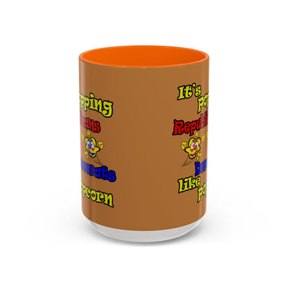 popping like popcorn - Accent Mug (light brown)