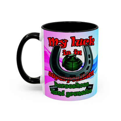 my luck - Accent Mug (light blue-pink wave)