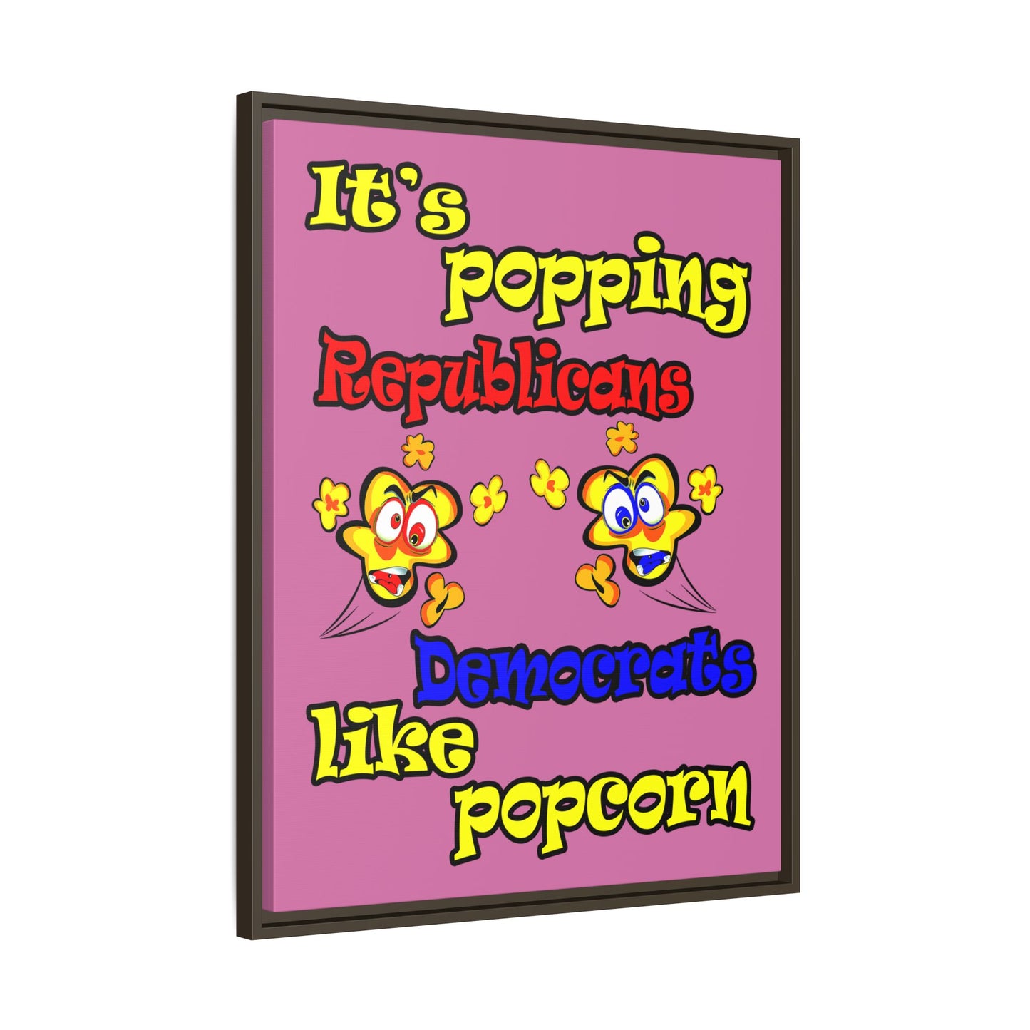 popping like popcorn - framed canvas art (light pink)