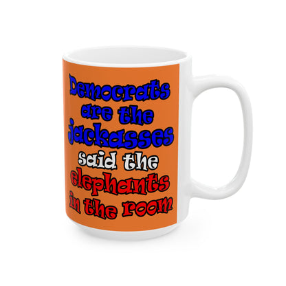 donkeys and elephants - White Mug (crusta)