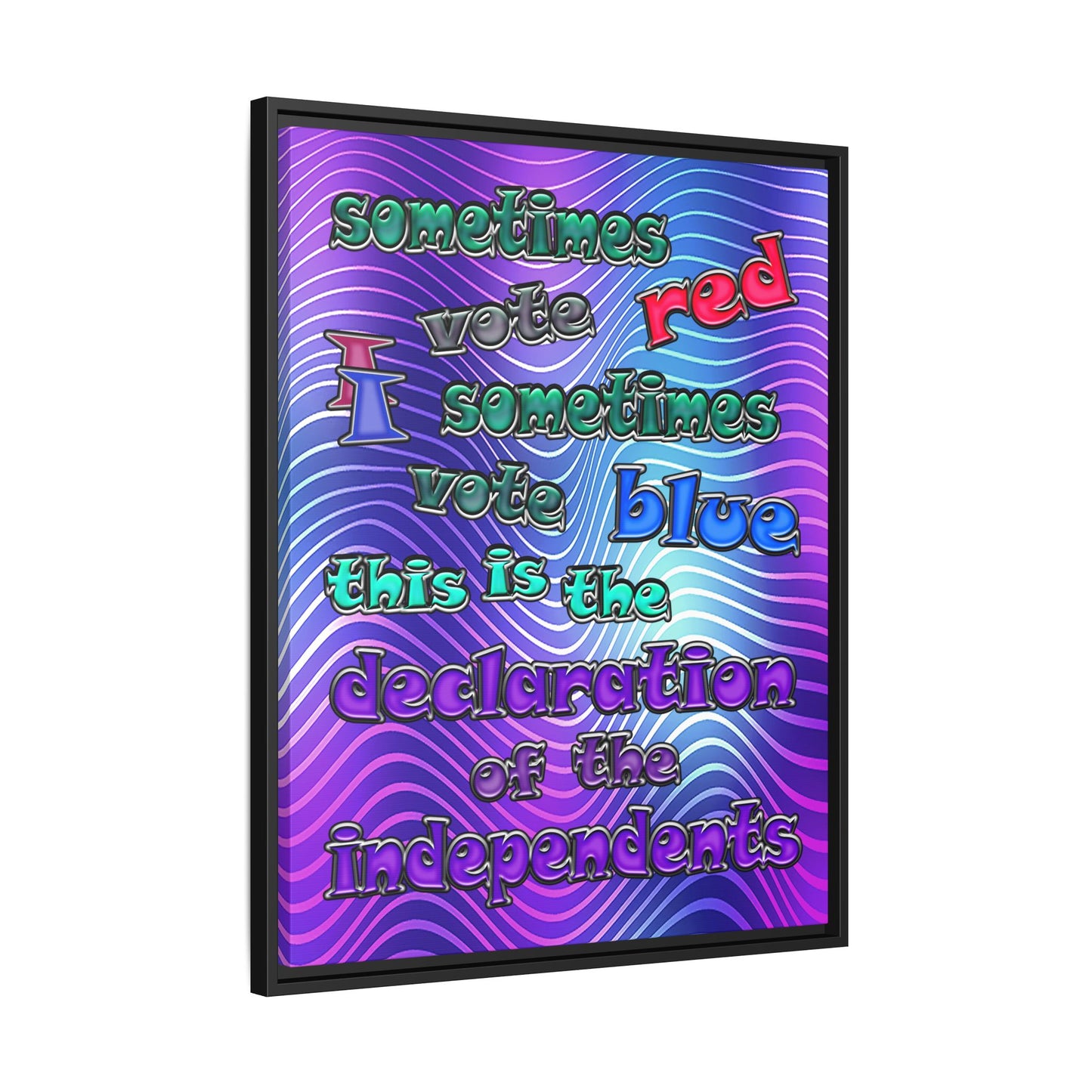 declaration of the independents - framed canvas art (purple wave)