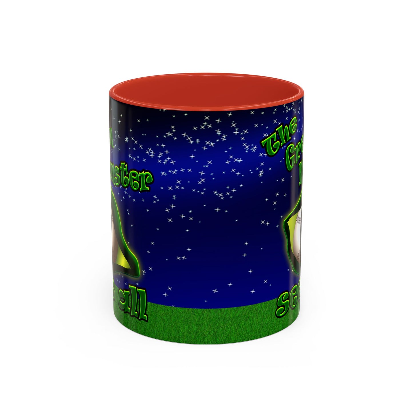 green monster - Accent Mug ('snoops' background)