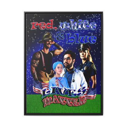 rw&b lives matter - framed canvas art ('snoops' background)