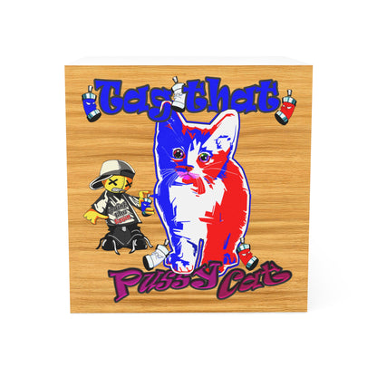 tag that - note cube (butterscotch wood finish)