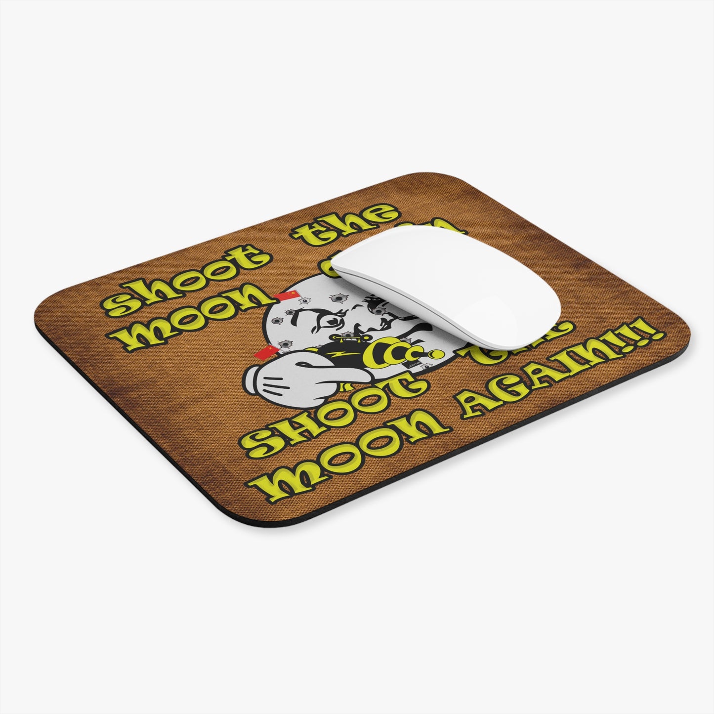 shoot the moon again - Mouse Pad (Rectangle) (brown papyrus)