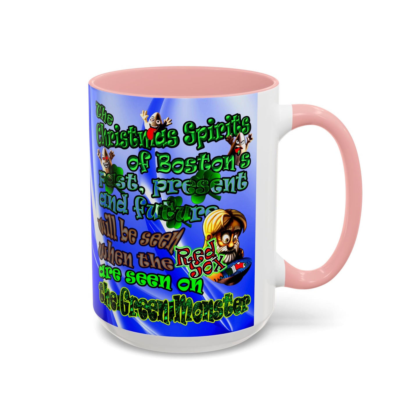 christmas spirits of boston - Accent Mug (blue-white wave)