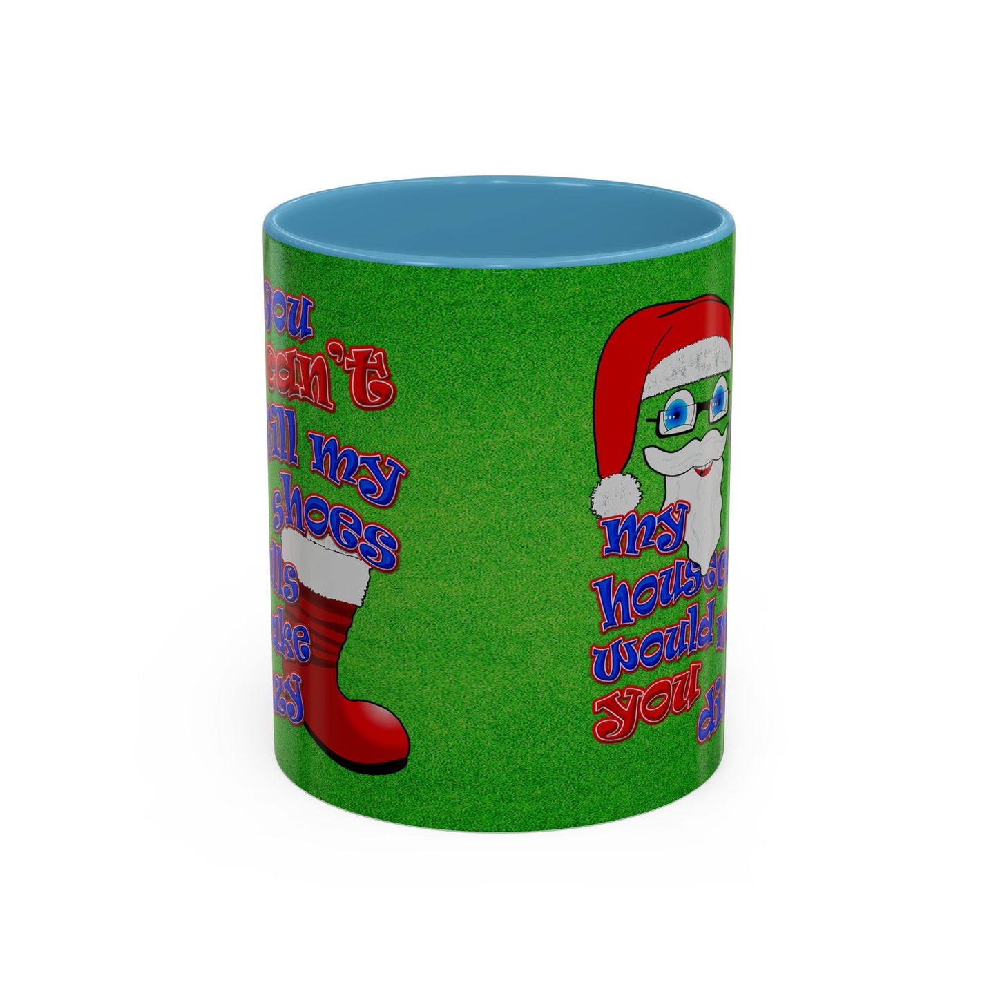 santa's shoes - Accent Mug (green turf)