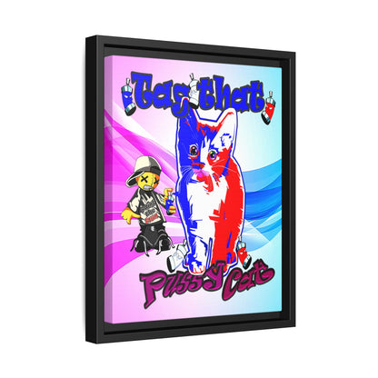 tag that - framed canvas art (light blue-pink wave)