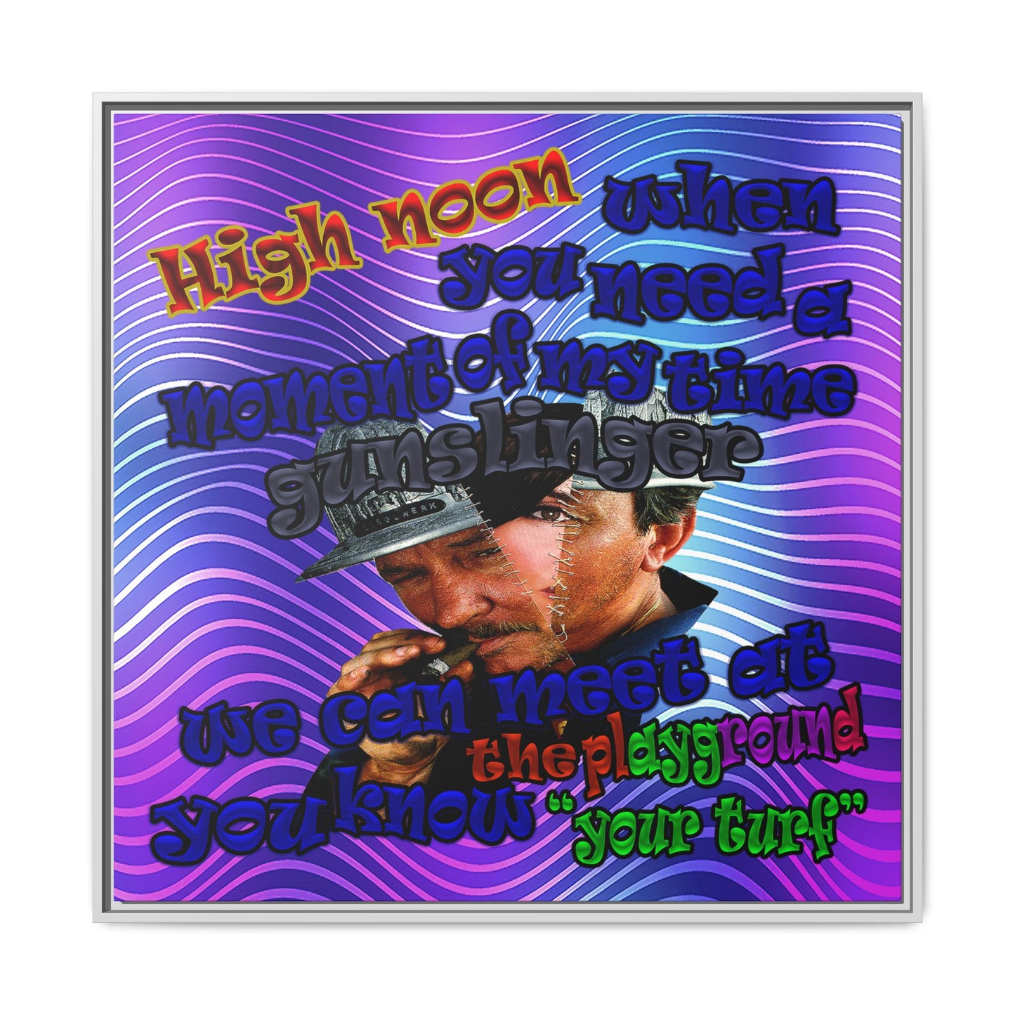 high noon - framed canvas art (purple wave)