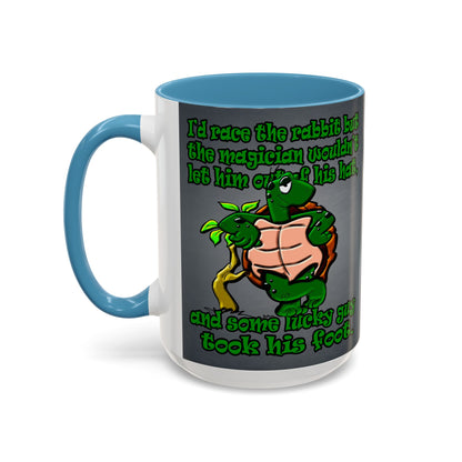 turtle race - Accent Mug (grey-light grey)