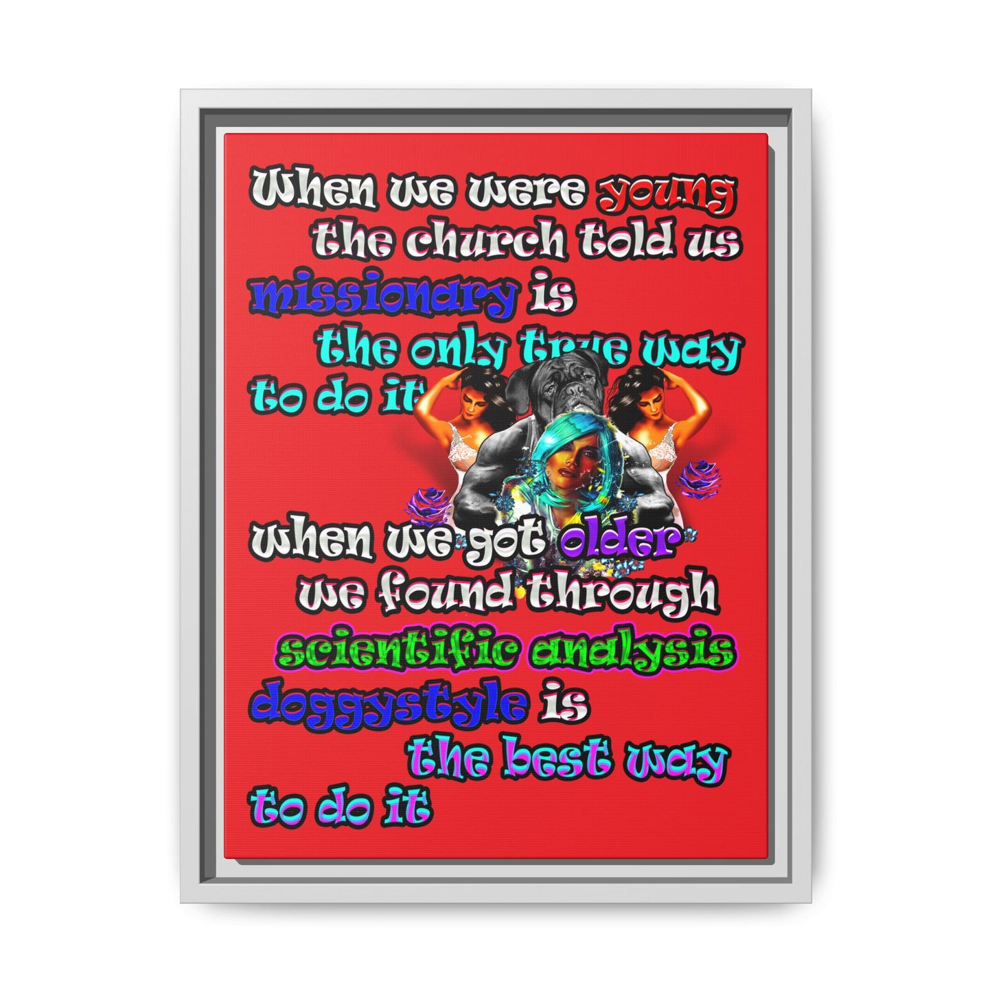 doggystyle - framed canvas art (red)