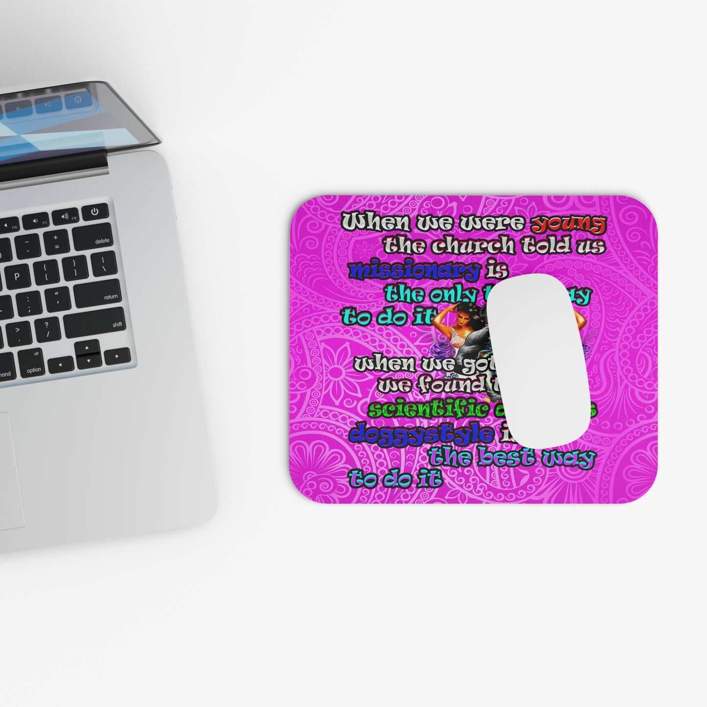 doggystyle - Mouse Pad (Rectangle) (pink swirl)