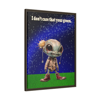 I don't care that your green - framed canvas art ('snoops' background)
