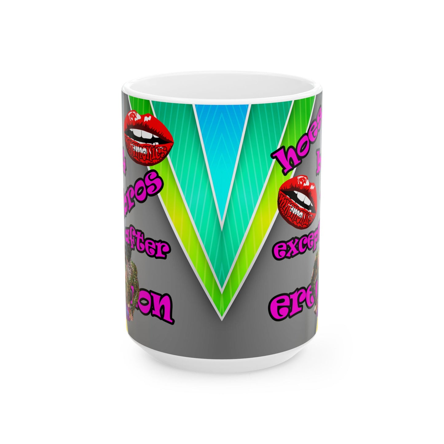 hoes b4 bros - White Mug (rainbow split)
