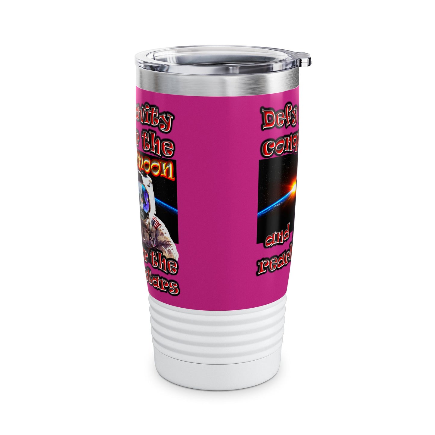 defy conquer reach - Ringneck Tumbler, 20oz (pink)