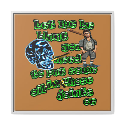 og - framed canvas art (light brown)