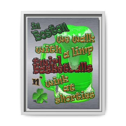 celtics logo - framed canvas art (brushed nickel)