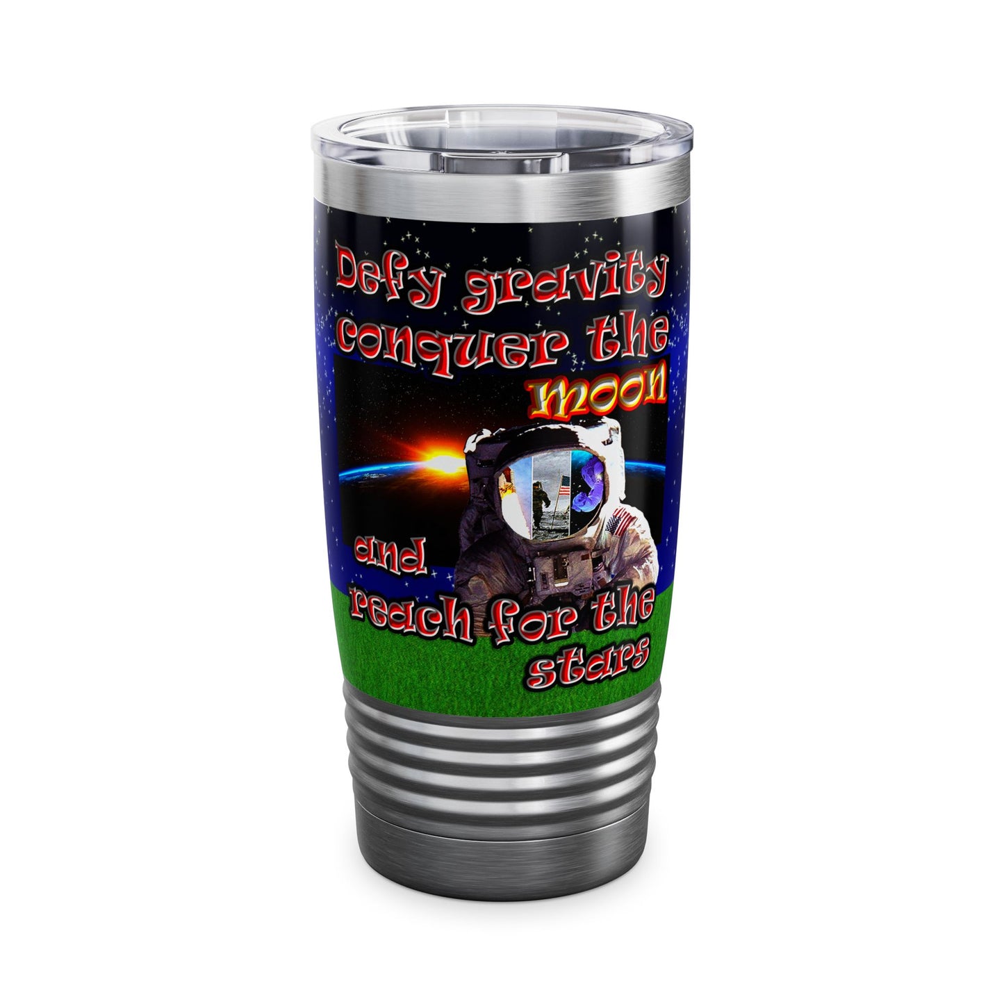 defy conquer reach - Ringneck Tumbler, 20oz ('snoops' background)