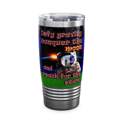 defy conquer reach - Ringneck Tumbler, 20oz ('snoops' background)
