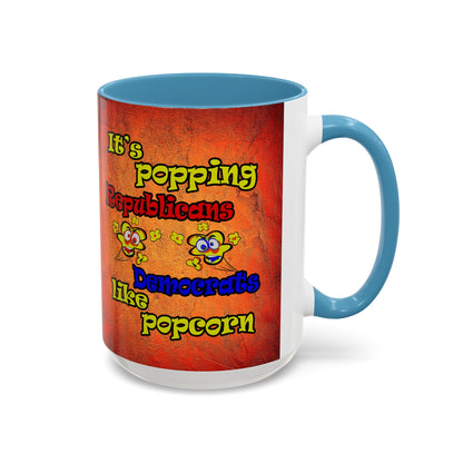 popping like popcorn - Accent Mug (burnt orange)