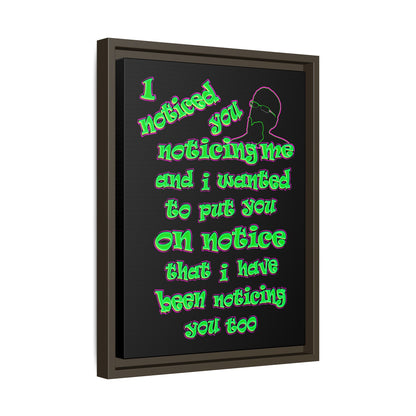 noticed you noticing - framed canvas art (black)