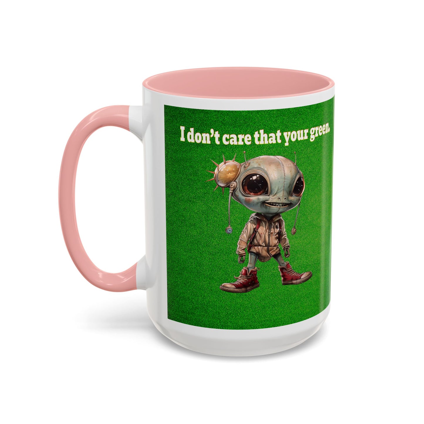 I don't care that your grey - Accent Mug (green turf)