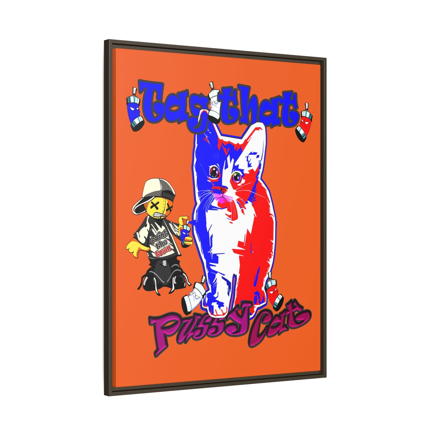 tag that - framed canvas art (orange)