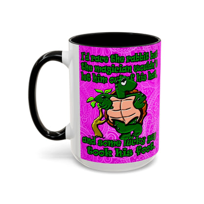 turtle race - Accent Mug (pink swirl)