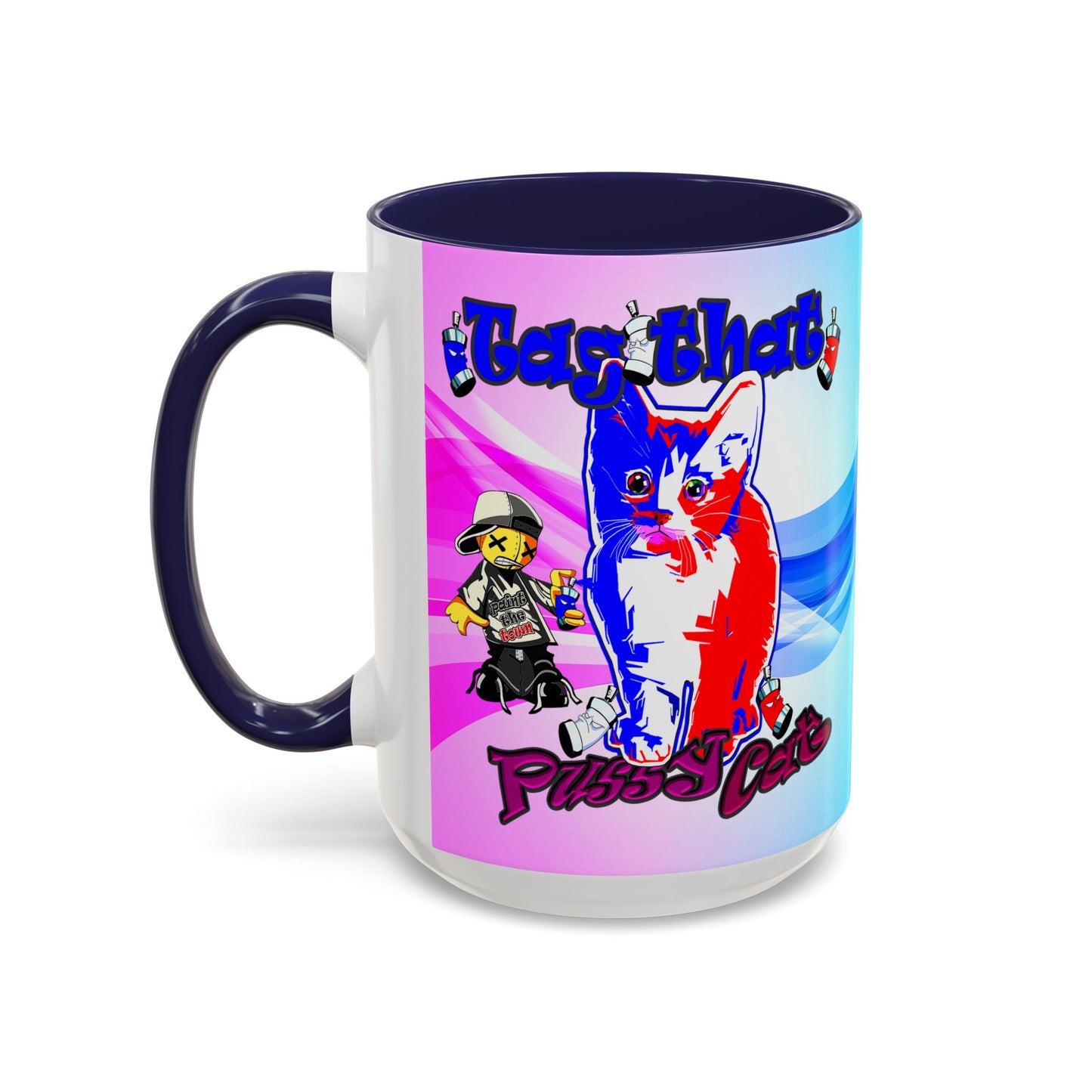 tag that - Accent Mug (light blue-pink wave)