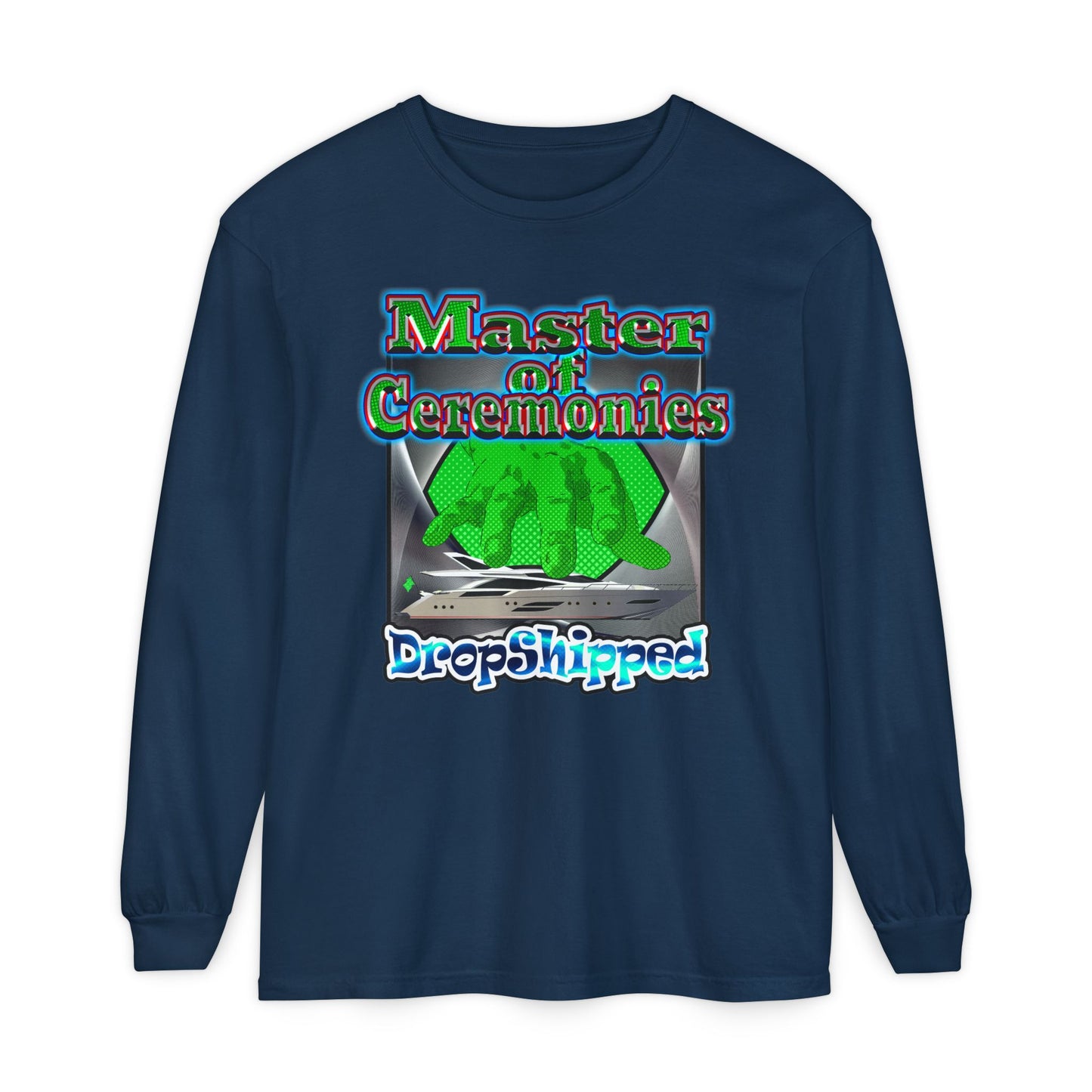 logo - Unisex Garment-dyed Long Sleeve T-Shirt