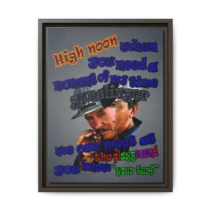 high noon - framed canvas art (grey-light grey)